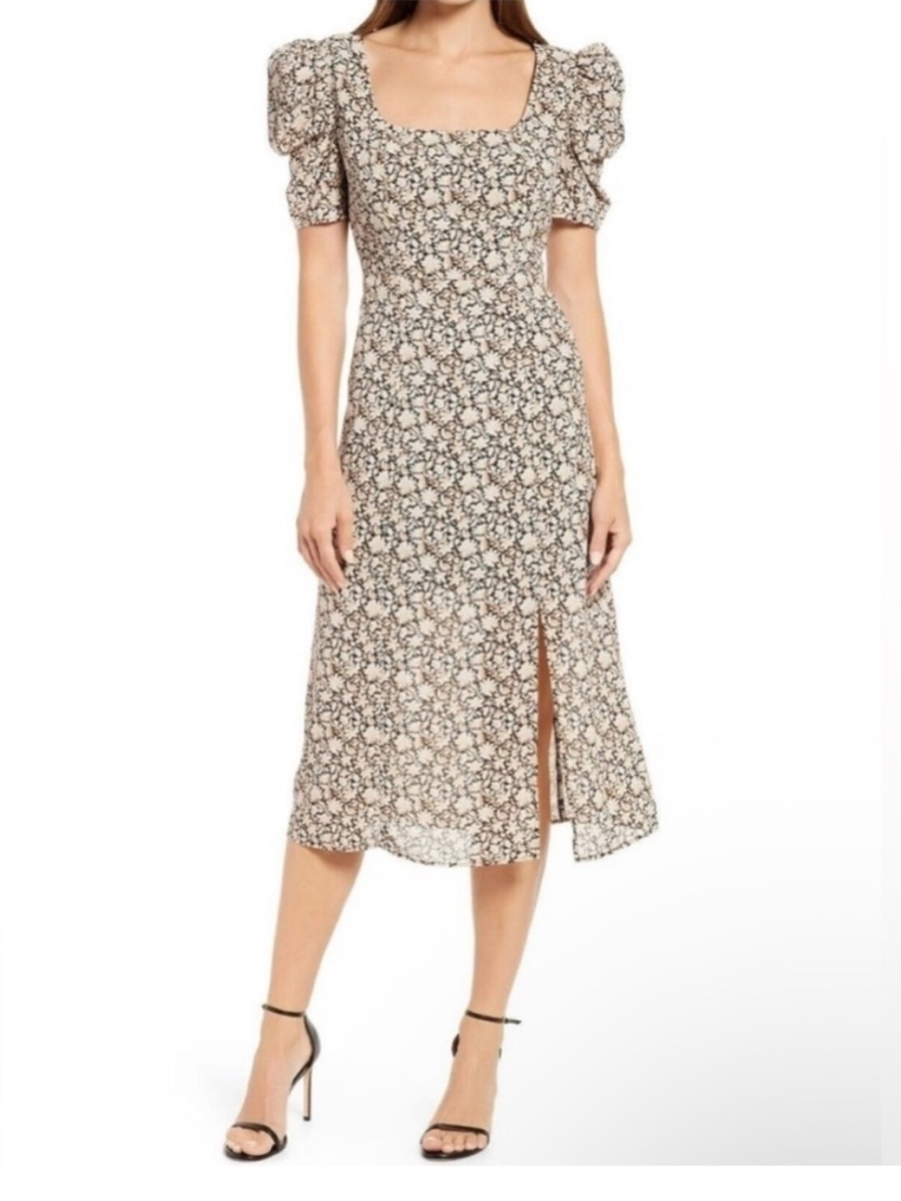 Sam Edelman | Ditzy Puffle Midi Column Dress, Size 10 NWT